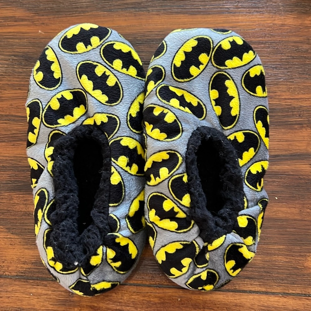 Kids Batman Slippers - Gray and Yellow